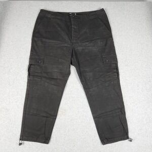 ASOS DESIGN Cargo Pants Mens 40x30 Black Utility Streetwear Grunge Drawcord Hem